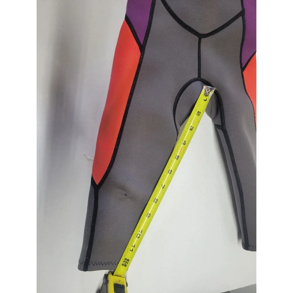 X-Manta Kids Full Body Wetsuit Grey Purple‎ Yellow Orange Neoprene Size S 100/54